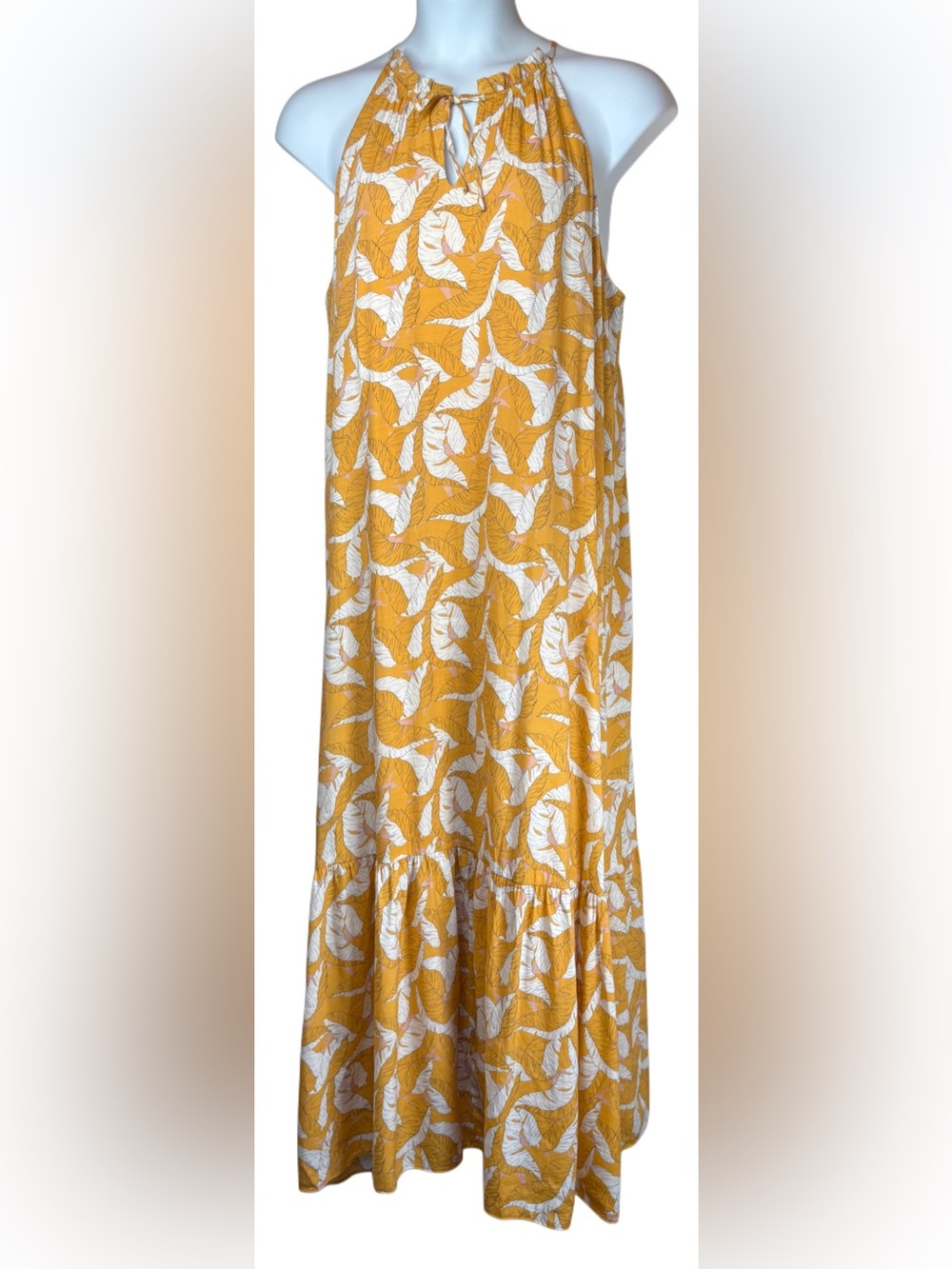 Tropical Beachy Cruisewear Halter Maxi Dress Size XXL